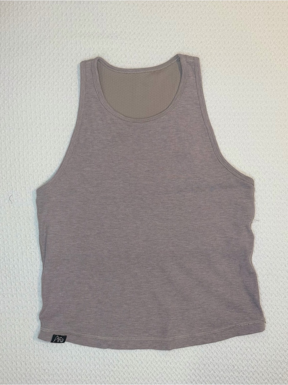Vuori Women's Ribbed Tank Top in Taupe